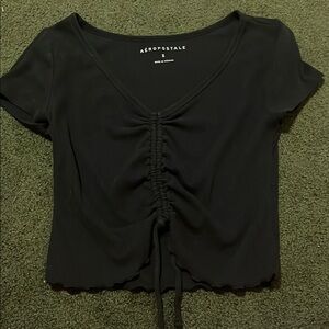 Aeropostale Black Ruched Women's Top